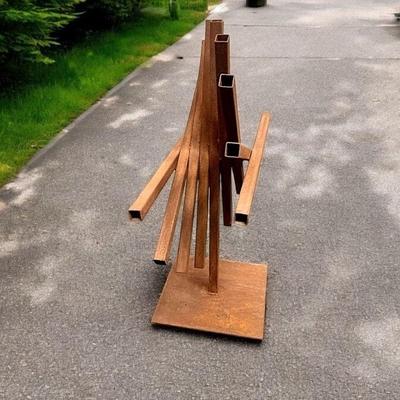 Abstrak Dekorasi Logam Taman Luar Ruangan Patung Baja Corten Pabrik Logam