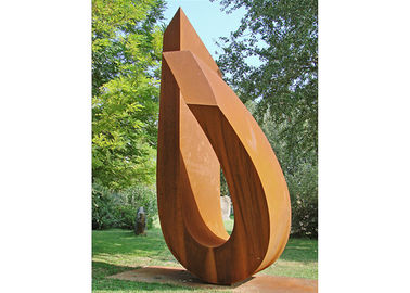 Harga yang bagus Modern Corten Steel Besar Patung Taman Stabilitas Korosi Luar Logam on line