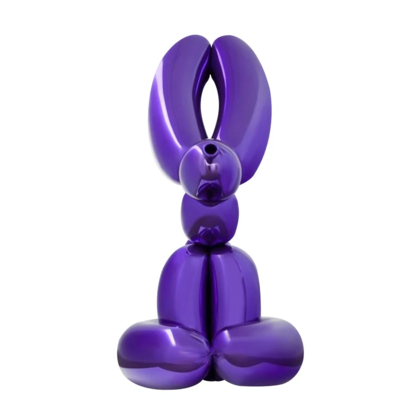 Harga yang bagus Custom Commercial Sculpture Purple Balloon Bunny Fiberglass Sculpture on line