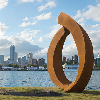 Custom Rust Dekoratif Metal Art Modern Garden Corten Steel Sculpture dari pabrik patung profesional