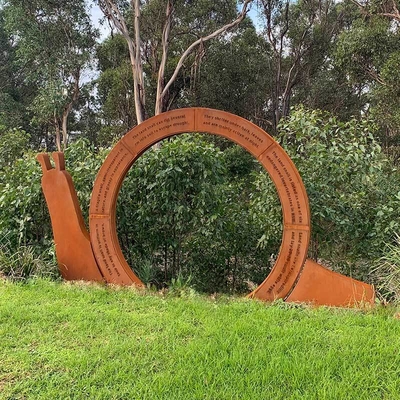 Harga yang bagus Factory Weathering Steel Sculpture in Snail Form Landscape Metal Corten Steel Sculpture for Garden Decoration on line
