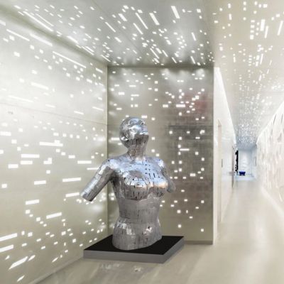 Harga yang bagus Custom Life Size Abstract Stainless Steel Female Bust Sculpture With Size 120cm Height on line