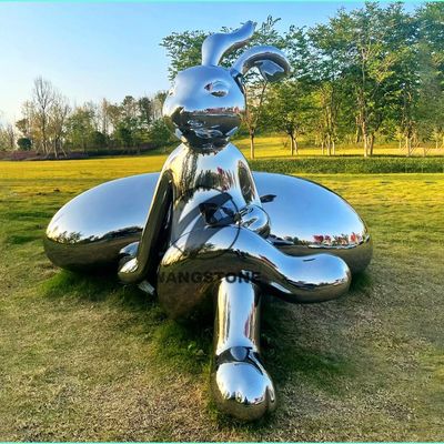 Harga yang bagus Cartoon Animal Character Sculpture Decoration Stainless Steel Mirror Polished Statue on line