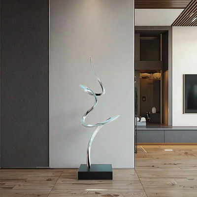 Harga yang bagus Mirror Polished Modern Abstract Metal Art Sculpture Elegant Luxury Decor for Interior Spaces on line