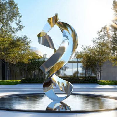Harga yang bagus Custom Garden Abstract Stainless Steel Spiral Sculpture on line