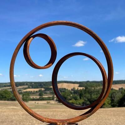 Harga yang bagus Large Circle Ring Modern Corten Outdoor Garden Abstract Art Sculpture on line