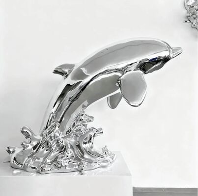 Harga yang bagus Patung Logam Stainless Steel Dekoratif Lumba-Lumba Seni Modern Patung Besar on line