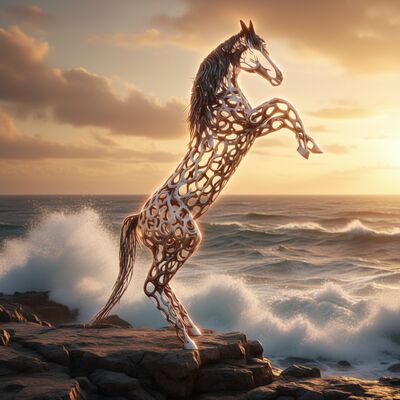 Custom Abstract Metal Horse Sculpture for Garden – Outdoor Stainless Steel Art Statue