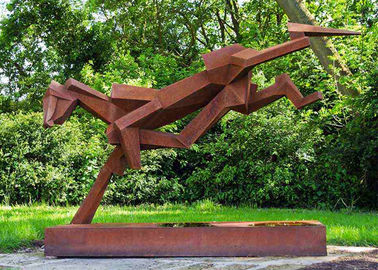 Harga yang bagus Seni Publik Mewah Stainless Steel Patung Luar Ruangan Dengan Pangkalan Baja Corten on line