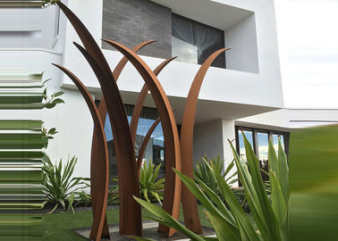 Harga yang bagus Lansekap Taman Lansekap Patung Baja Corten Reed Desain Stabilitas Korosi on line