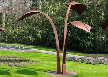 Harga yang bagus Gaya Modern Corten Steel Sculpture Abstrak Outdoor Garden Daun Patung on line