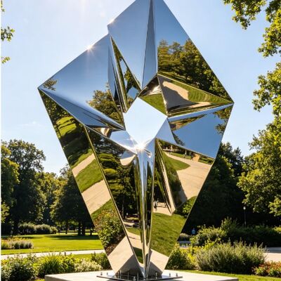 Harga yang bagus Desain Asli Irregular Geometri Seni Modern Abstrak Metal Dekoratif Sculpture Baja Rinsing Patung Custom Outdoor Metal Sculpture Landscaping on line
