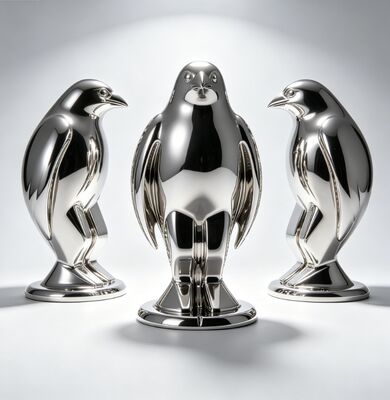 Desain Asli Penguin Burung Hewan Metal Sculpture Baja tahan karat Opsi ukuran dan warna khusus dengan akhir yang dipoles tahan lama untuk ruang publik
