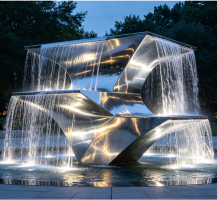 Harga yang bagus Fitur air stainless steel Sculpture air mancur taman luar ruangan yang dirancang untuk titik fokus lanskap dan peningkatan halaman on line