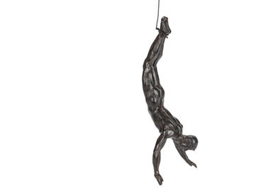 Harga yang bagus Casting Finish Wall Art Hidup Ukuran Patung Perunggu Patung Antik Diving Man on line