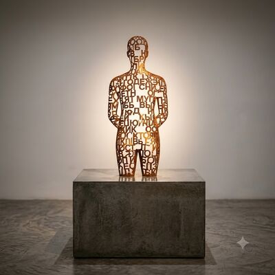 Harga yang bagus Patung Figur Manusia Baja Corten Abstrak Kustom Huruf Alfabet Logam Seni Modern Dekorasi Taman Lobi Luar Ruangan Dalam Ruangan on line