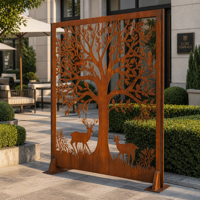 Harga yang bagus Patung Seni Lanskap Taman Luar Ruangan Baja Corten Baja Pelapukan On line