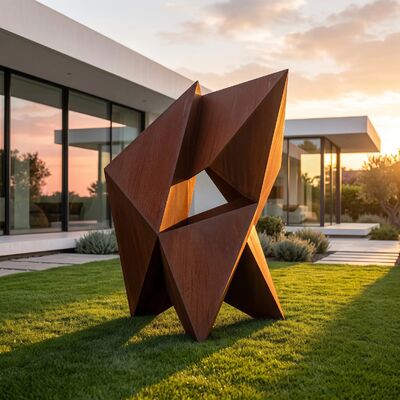 Harga yang bagus Monolit — Patung Baja Corten Abstrak Geometris On line