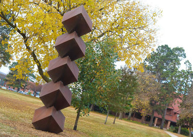 Harga yang bagus Abstrak Rusty Garden Sculptures, Sculpture Square Dengan Stabilitas Korosi on line