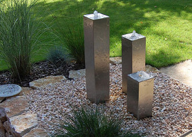 Air Mancur Cascading Taman Cylinder Persegi Fitur Dari Stainless Steel