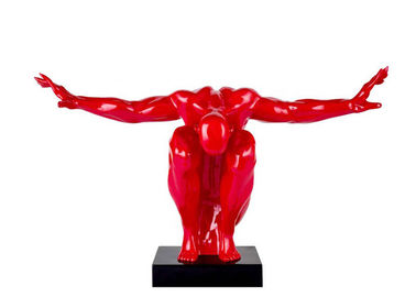 Harga yang bagus Ukuran Custom Warna Merah Dicat Logam Patung Patung Fiberglass Diver on line