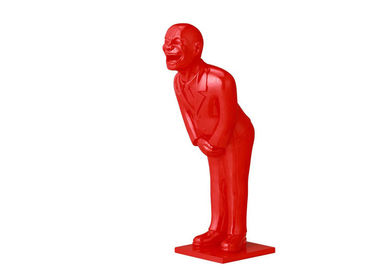 Harga yang bagus Hidup Ukuran Selamat Datang Dicat Patung Logam Red Bowing Man Patung Fiberglass on line