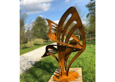 Harga yang bagus Rusty Modern Art Logam Luar Patung Abstrak Corten Steel Garden Dekorasi on line