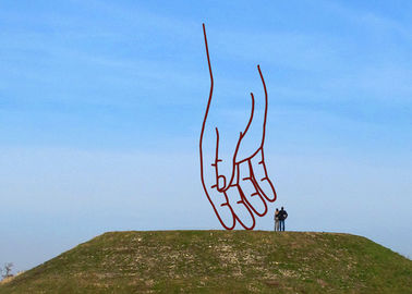 Harga yang bagus Modern Outdoor Logam Art Corten Steel Patung Patung Tangan Dekoratif Besar on line