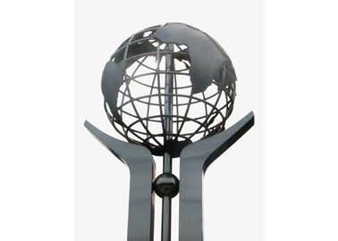 Harga yang bagus Globe Matt Finish Desain Seni Patung Stainless Steel Modern Untuk Dekorasi Persegi on line