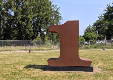 Harga yang bagus Dekorasi kontemporer, Outdoor seni logam patung, Corten Steel nomor patung on line
