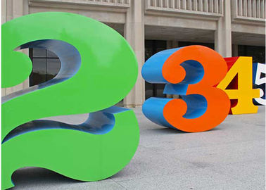 Harga yang bagus Painted Stainless Steel Number Sculpture Untuk Umum, Patung Taman Logam on line