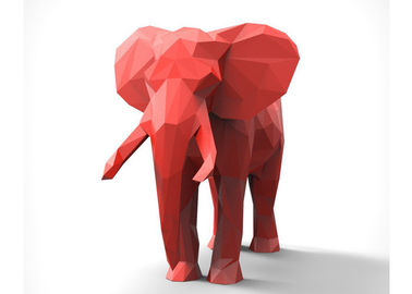 Harga yang bagus Dekorasi merah dicat patung logam, patung gajah baja modern on line