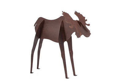 Harga yang bagus Seni logam Besar Moose Statue Corten Steel Patung Taman Patung Hewan on line