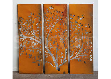 Harga yang bagus Layar Seni Luar Dinding Logam Patung Rusty Corten Steel / Panel on line