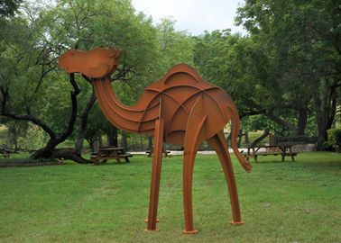 Harga yang bagus Dekorasi Rusty Finish Unta Logam Yard Patung Corten Steel Longlife on line
