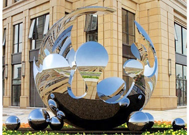 Harga yang bagus Desain Unik Cermin Besar Stainless Steel Patung Seniman Sphere Untuk Outdoor on line