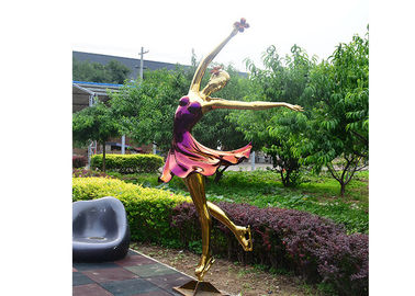 Harga yang bagus Titanium Disepuh Ukuran Kehidupan Stainless Steel Patung Fabrikasi Dancing Girl Statue on line