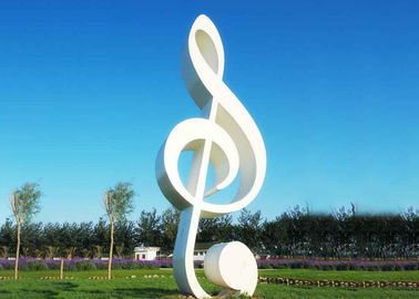 Harga yang bagus Patung Musik Catatan Patung yang Dicat Pintu Stainless Steel Putih on line