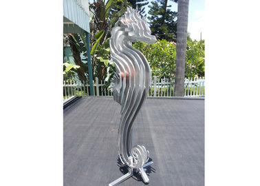 Harga yang bagus Modern Terbuka Stainless Steel Patung Patung Kuda Laut Matt Finish on line