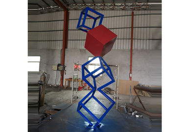 Harga yang bagus Painted Cube Modern Art Patung Stainless Steel Untuk Dekorasi Taman on line