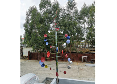 Harga yang bagus 100cm warna pelangi kinetik angin patung Stainless Steel dicat selesai on line