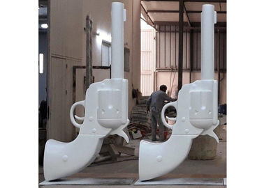 Harga yang bagus Painted Putih Besar Kontemporer Public Metal Gun Sculpture untuk Outdoor on line