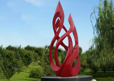 Harga yang bagus 5m Besar terbuka Logam Patung Stainless Steel Dicat Merah on line