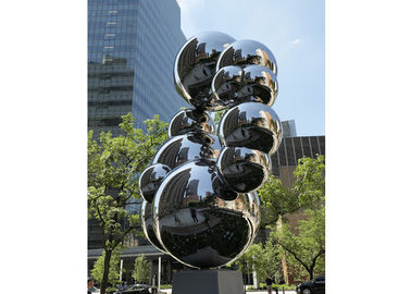 Stainless Steel Tinggi Dipoles Patung Bola Taman Besar untuk Lansekap Kota