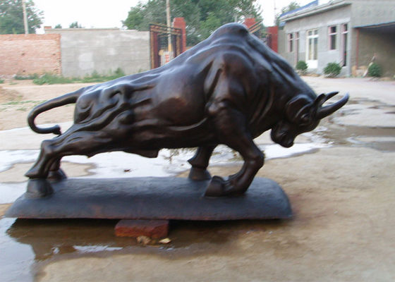 Harga yang bagus Ukuran Custom Cast Logam Antique Bronze Banteng Patung Patung on line