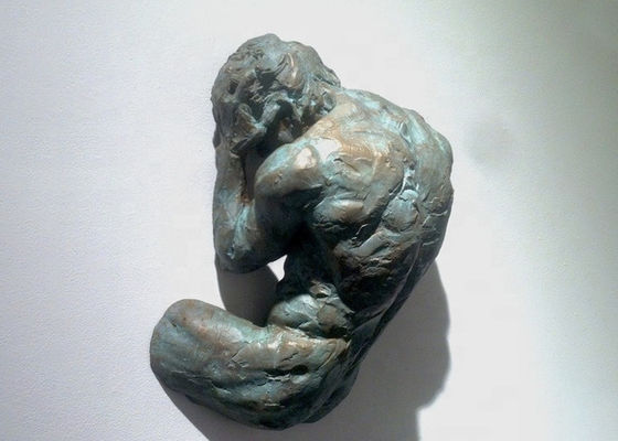 Hidup Ukuran Wall Art Decor Patina Cast Bronze Man Statue