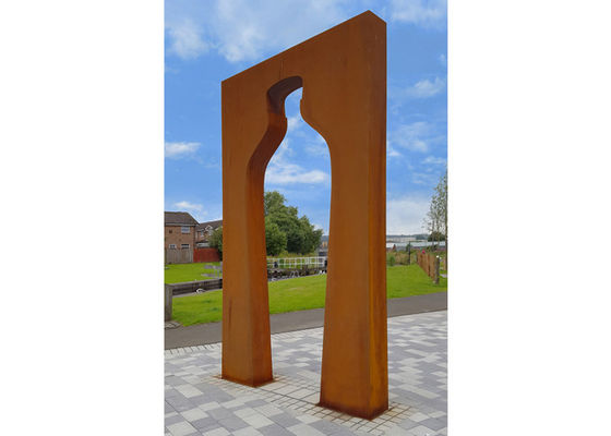 Harga yang bagus Patung Botol Anggur Taman Corten Steel Desain Lansekap Besar on line
