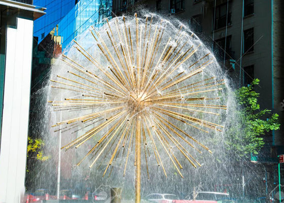 Lansekap Perkotaan Air Terjun Luar Ruangan Air Mancur Dandelion Stainless Steel