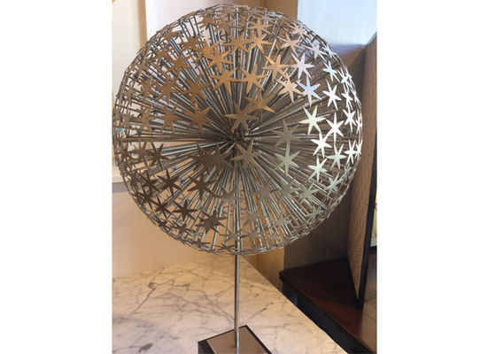 Harga yang bagus Ukuran Kustom Seni Patung Bola Dandelion Stainless Steel Modern on line