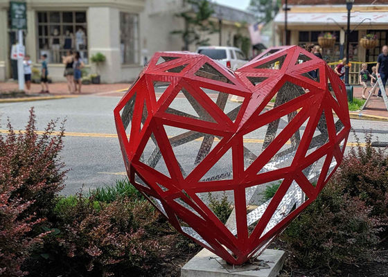 Harga yang bagus Patung Taman Jantung Stainless Steel Lukis Kontemporer on line